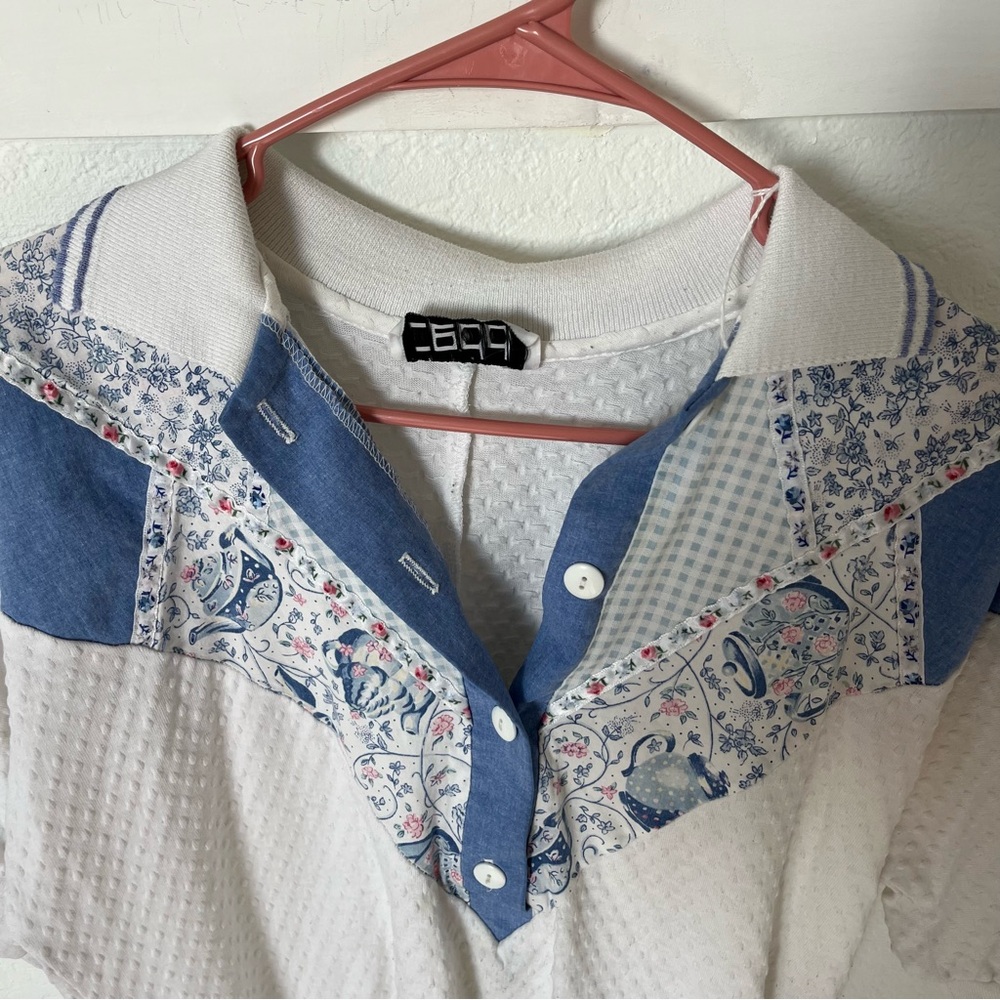 Vintage Teddi Women's Medium Patchwork Button-Dow… - image 2